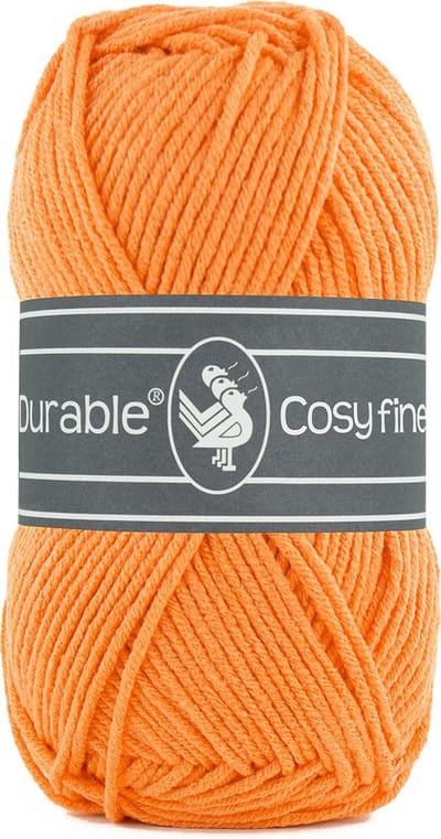 Durable Cosy Fine - acryl en katoen garen - Mandarin, oranje 2197 - 5 bollen