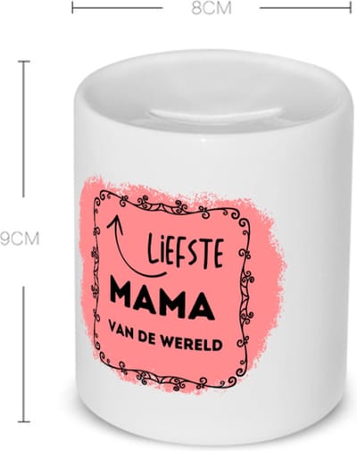 Akyol - liefste mama van de wereld Spaarpot - Mama - de liefste moeder - moeder cadeautjes - moederdag - verjaardag - geschenk - kado - 350 ML inhoud