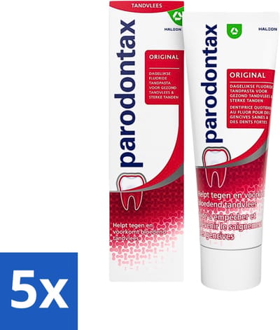 5 x Parodontax - Tandpasta - Original - Versterkt Tandvlees & Verwijdert Tandplak - 75 ml - Tandpasta - Tandvlees - Tandplak - Bloedend Tandvlees - Fluoridetandpasta