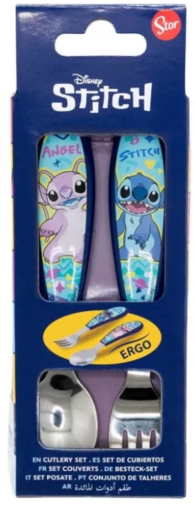 Disney Lilo & Stitch metalen ergonomische bestekset - 2 stuks