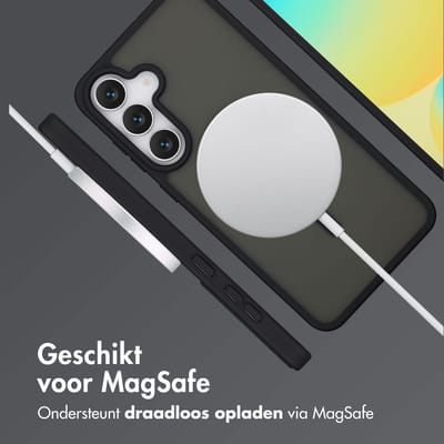 imoshion Hoesje - Geschikt voor Samsung Galaxy S25 FE - Color Guard Backcover met Magnetische Ring - Zwart