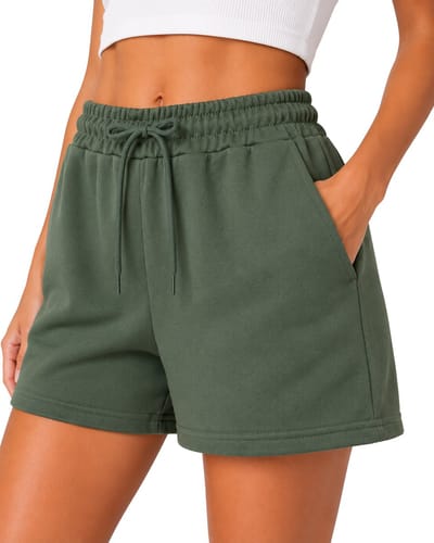 SparkNine Pulse short dames - met trekkoord & zijzakken - zachte sportbroek - S - groen - elastische taille - ademend & comfortabel