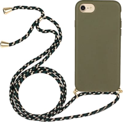 Coverup Hoesje - Geschikt voor iPhone SE (2022/2020), iPhone 8 / 7 Hoesje - Coverup TPU Back Cover met Koord - Biologisch Afbreekbaar - Groen
