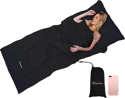 Beefree lakenzak - dunne slaapzak - liner - 220x90 cm - zwart