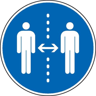 Afstand houden verplicht sticker 100 mm