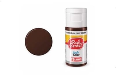 AMMO by Mig Jimenez Hobbyverf Acrylverf - MIG R0041 Rail Center - Grimy Brown - Acryl - 15ml Verf flesje - 15 ml