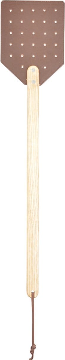 Esschert design Vliegenmepper - hout/leer - bruin - 52 cm - vliegen vangen