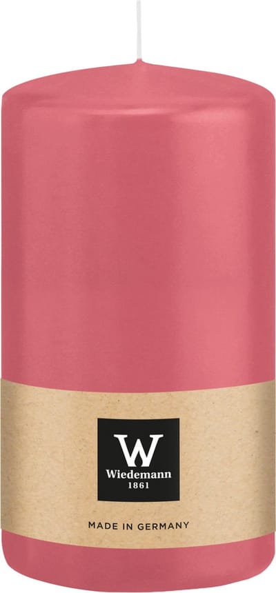 Wiedemann Cilinderkaars/stompkaars - roze - 13 x 7 cm - 52 branduren - zuilkaarsen