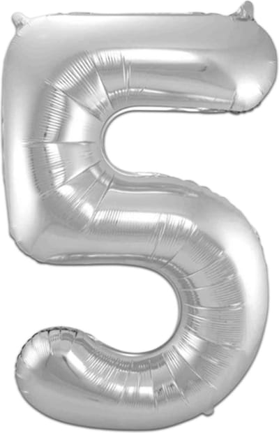 Cijfer Ballonnen Ballon Cijfer 5 Verjaardag Versiering Feest Helium Ballonnen Cijferballon Folieballon Zilver Xl Formaat