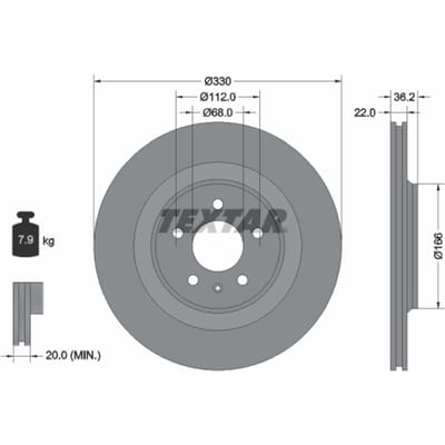 Remschijf TEXTAR 92160303