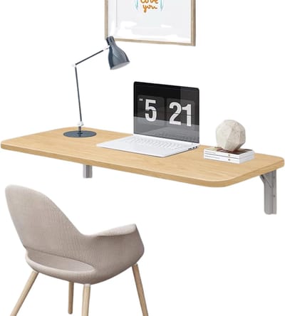 HEZIVO® Wandbureau Inklapbaar - Wandtafel - Klaptafel - 60 x 30 x 1,6 cm - Hout - Walnoot