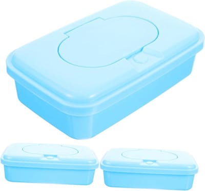 Doekjesdispenser Set - Houders Babydoekjes - Draagbare Opslag - Hervulbaar Dekselontwerp - 3 Stuks - Willekeurige Kleur