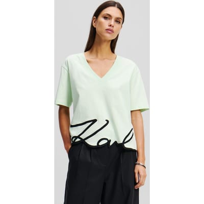 Karl Lagerfeld Karl Signature Hem V-neck Tshirt Spray Taglia: XS | Maglie Sportivi Outlet | Donna