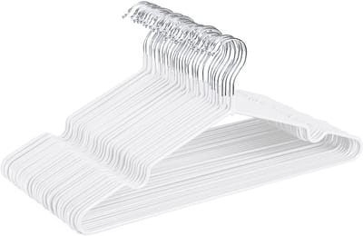 Dailygoods- Hangers Sterke Antislip - Metalen Hangers - Ruimtebesparend - Rubber Gecoat - Zwaar Belastbaar - 42 cm, 40 Stuks - Kleerhangers