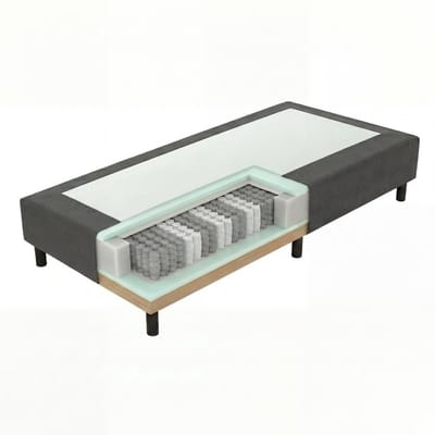 Mörgenn Pocket Boxspring - Losse onderbox met pocketvering - Hotelkwaliteit - Antraciet - 60x200 - 20cm hoog
