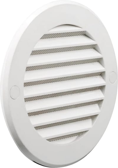 Rond Ventilatierooster met Insectenbescherming - Ø100 mm, Wit - Voor Binnen en Buiten