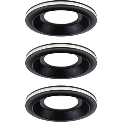 LED-inbouwlamp Sormus Set van 3 IP65 rond 100 mm 3x4,8W / 1,5W 3x300lm 230V 3000K Zwart