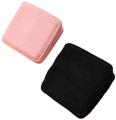 Opbergtasjes — 2 pack — Organizer-tasjes — Toilet- & make-uptasjes — Stijlvol, compact, praktisch en minimalistisch design — Ideaal voor het opbergen van maandverband, tampons, menstruatieondergoed, enz. — Afmetingen: 12 x 12 x 4 cm