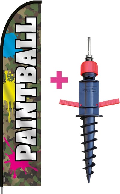Beachflag - Paintball - Vlag + Grondboor + Rotator + Hengelsysteem + Draagtas - Actievlag.nl