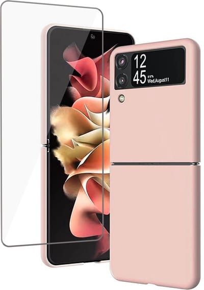 Hoesje geschikt voor Samsung Flip 3 - Screenprotector - Fluweel Case Rose