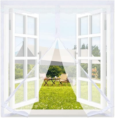 Vliegenhor Raam - Horrengordijn Magnetisch - Insecten Buiten Houden - Zonder Boren - 90x130cm - Wit