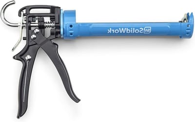 Professionele cartridgepers met 24-1 hefboomoverbrenging en siliconenspuit - voor afdicht- en lijmpatronen 310ml (blauw)