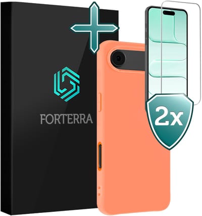 Hoesje Met 2x Screenprotector - Geschikt voor Apple iPhone Air - Sterk & Shockproof - Telefoon Hoes - Back Cover - Siliconen Case - Perzik