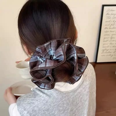 Haarelastiek - Haaraccessoire - Scrunchie voor dames - Ins haarbloem - Extra groot haarelastiek voor knot - Hoogwaardig haaraccessoire - 20 cm-vorm-9