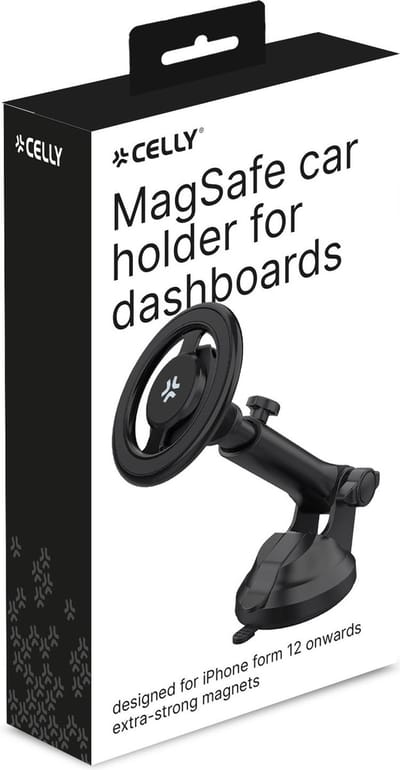 Celly Magnetische Telefoonhouder Ghost Pro Magsafe - Dashboard/voorruit - Automatisch - 360° Draaibaar - Telefoonhouder auto - Zuignap & magnetisch