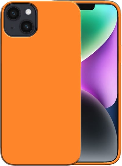 Smartphonica Siliconen hoesje voor iPhone 14 Plus case met zachte binnenkant - Oranje geschikt voor iPhone 14 Plus