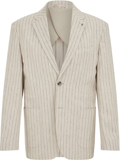 WE Fashion Heren regular fit blazer van linnenmix