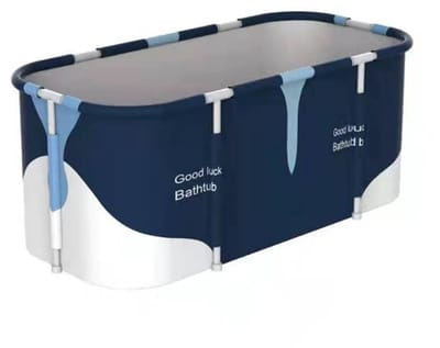 Dailygoods- Badkuip Opvouwbaar 120 x 60 cm - Mobiele Badkuip - Draagbare Badkuip - Inclusief Accessoires - Lichtgewicht 4 kg - Eenvoudig te Installeren - Bademmer