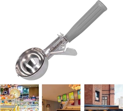 Multifunctionele RVS IJslepel en Koekjeslepel, Perfect voor IJs, Fruit en Deeg, 7CM Diameter