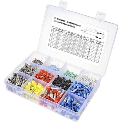 TRU COMPONENTS TC-11991828 Assortiment adereindhulzen 0.14 mm², 0.25 mm², 0.34 mm², 0.5 mm², 0.75 mm², 1 mm², 1.5 mm², 2.5 mm², 4 mm², 6 mm², 10. mm²,