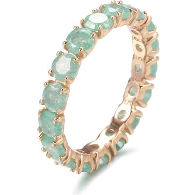 Nieuwe Smaragd Ronde Zirconia Ring Voor Vrouwen Luxe Roségoud Belofte Ring Trouwring Sieraden Valentijnsdag Cadeaus 6 beige