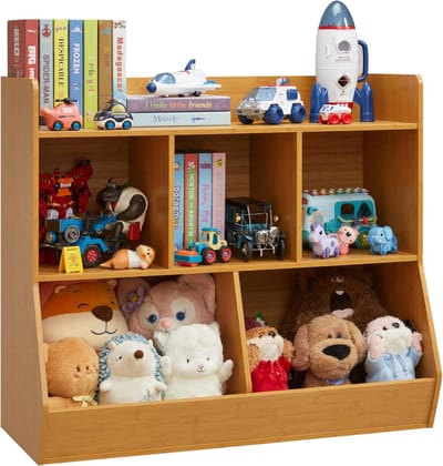 Speelgoed Opbergkast - Boekenplank Organizer - Kinderkamer Inrichten - Vijf Opbergvakken - 80x91x39cm - Natuurlijk