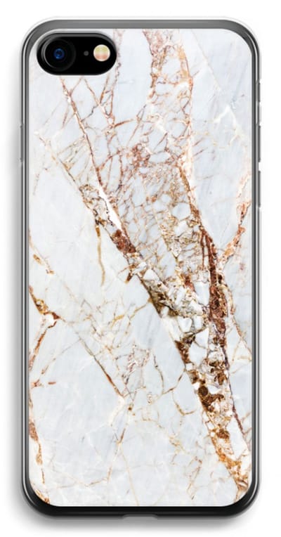 Case Company® - Hoesje geschikt voor iPhone SE 2020 hoesje - Goud marmer - Soft Cover Telefoonhoesje - Bescherming aan alle Kanten en Schermrand