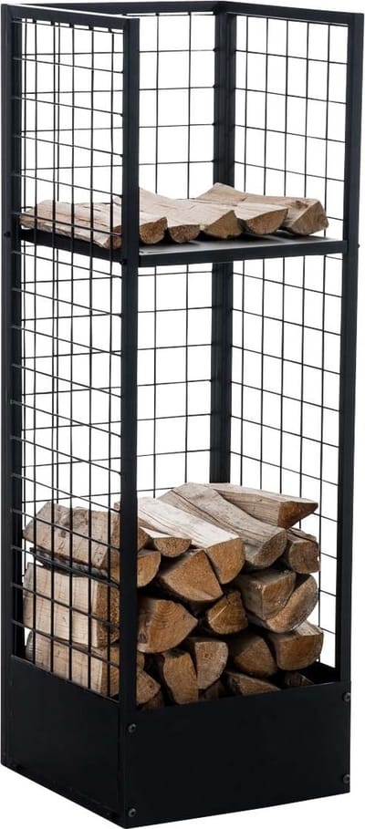 CLP ??Brandhoutrek FORREST,120 x 40 x 40 cm metaal zwart