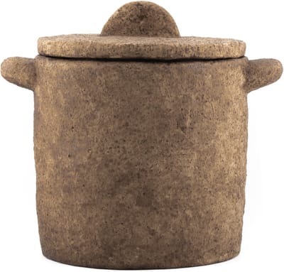 HomeBound by KY | Aardewerk jar Tierra bruin L | decoratief bakje | opberg bakje | jar | bakje