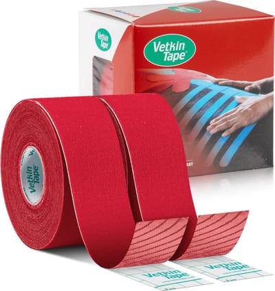 VetkinTape® - Rood - 2 rollen - Kinesiotape - Voor paarden en andere dieren - 3cm x 5m