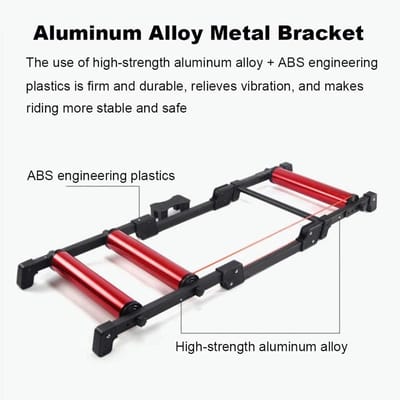 Fietsroller Trainer - Indoor Fietsen - Conditie Opbouwen - Stabiele Aluminium Constructie - 24-29 Inch - Zilver