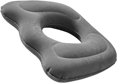 Opblaasbaar zitkussen - 1 stuk - Anti-doorligkussen - 45 x 39 cm - Ontworpen voor ouderen en mensen met beperkte mobiliteit - Ademende holle structuur - Draagbaar drukverlagend zitkussen - Geschikt voor thuis en op reis - Grijs