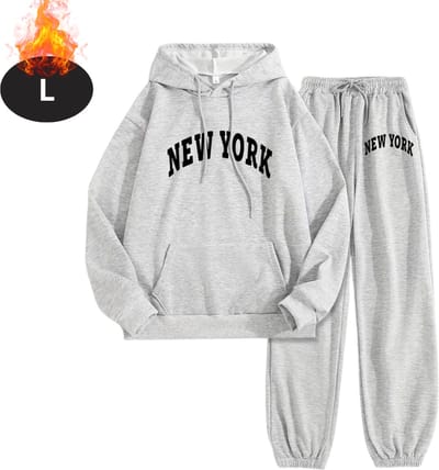 Nivard Joggingpak - Huispak - Volwassenen - Trainingspak - Comfortabel - Joggingsbroek - Tracksuit - Dames - Winter - Grijs - L