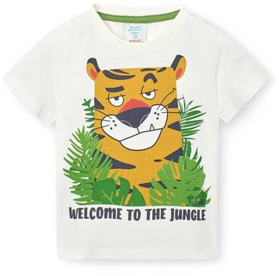 Boboli 328070 T-shirt Met Korte Mouwen Wit 9 Months Jongens,Meisjes
