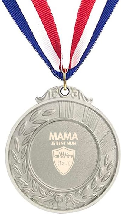Akyol - mama je bent mijn aller grootste held medaille zilverkleuring - Mama - familie - cadeau