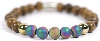 Heren armband robles hout - color agaat - IbizaMen - 21cm