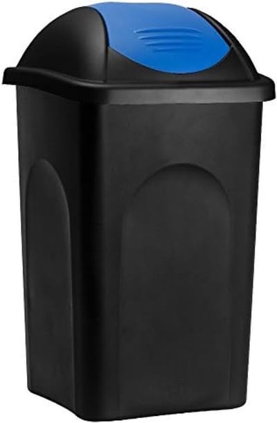 PolkaHome Afvalbak Vuilnisbak Klap Deksel 60 Liter Vuilnis Bak Afval Container Kunststof Keuken Prullenbak Huis