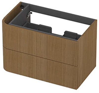 INK - Links Afgeronde Onderkast Fineer 2 Laden Softclose met Gefreesd Front Tbv Grepen - 800x450x520 Mm - Light Veneer