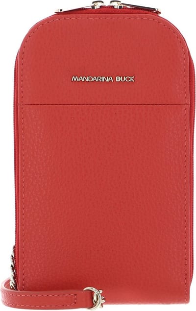 MANDARINA DUCK Leren Telefoontasje Schoudertas Mellow Leather Phone Crossbody Bag Cayenne Rood