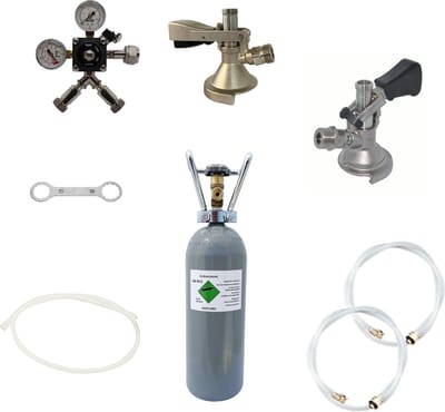 Accessoirepakket voor biertap 2-kraans - met 2x Fustkoppeling Type A, Type M